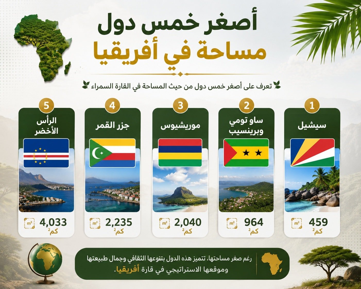 اصغر خمس دول مساحة في افريقيا
